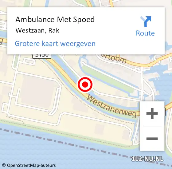 Locatie op kaart van de 112 melding: Ambulance Met Spoed Naar Westzaan, Rak op 24 april 2018 15:07