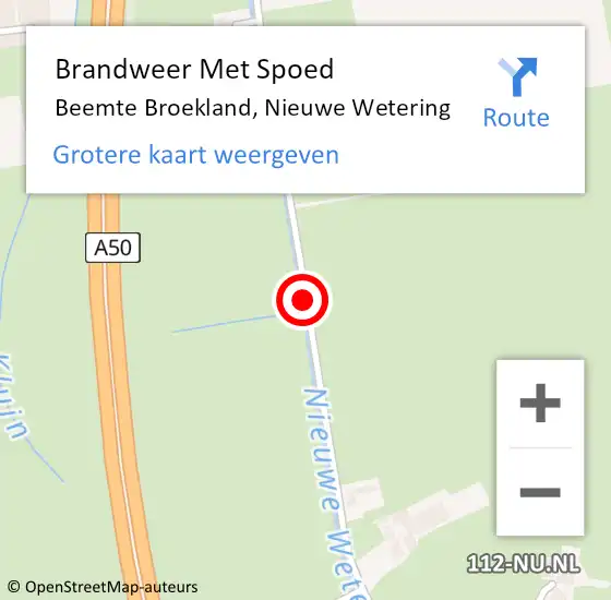 Locatie op kaart van de 112 melding: Brandweer Met Spoed Naar Beemte Broekland, Nieuwe Wetering op 24 april 2018 15:35