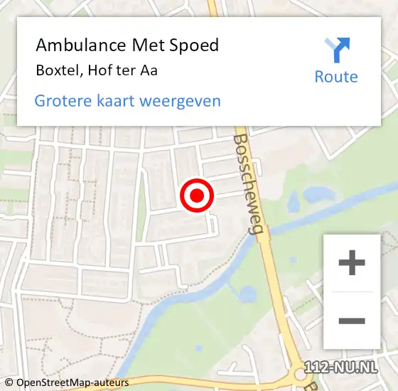 Locatie op kaart van de 112 melding: Ambulance Met Spoed Naar Boxtel, Hof ter Aa op 24 april 2018 16:35