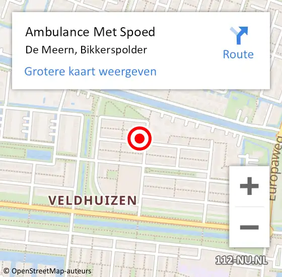 Locatie op kaart van de 112 melding: Ambulance Met Spoed Naar De Meern, Bikkerspolder op 24 april 2018 16:59