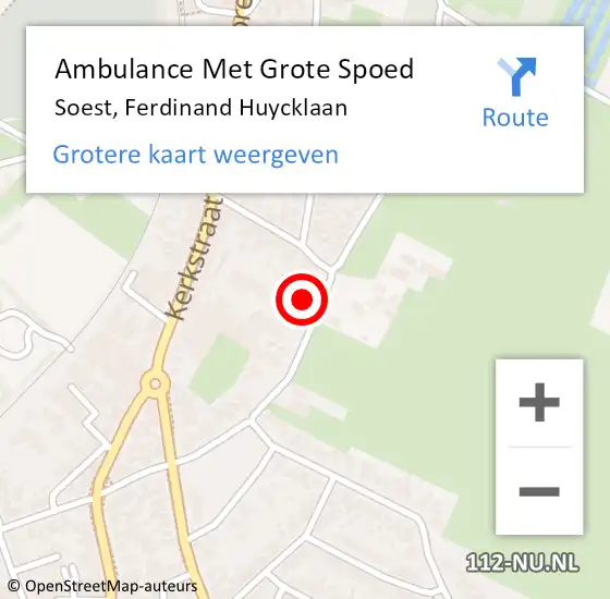 Locatie op kaart van de 112 melding: Ambulance Met Grote Spoed Naar Soest, Ferdinand Huycklaan op 24 april 2018 17:00