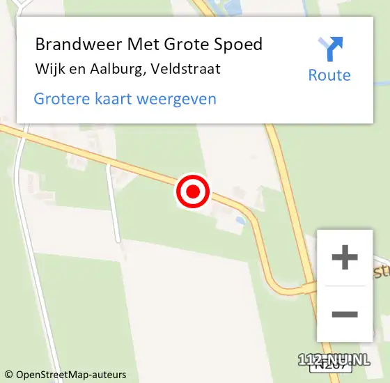 Locatie op kaart van de 112 melding: Brandweer Met Grote Spoed Naar Wijk en Aalburg, Veldstraat op 24 april 2018 17:08