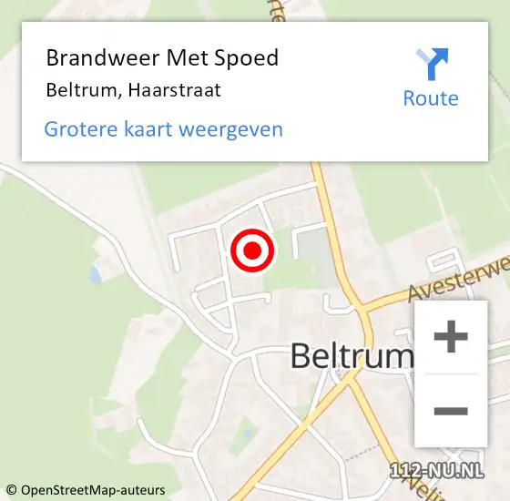 Locatie op kaart van de 112 melding: Brandweer Met Spoed Naar Beltrum, Haarstraat op 24 april 2018 18:49