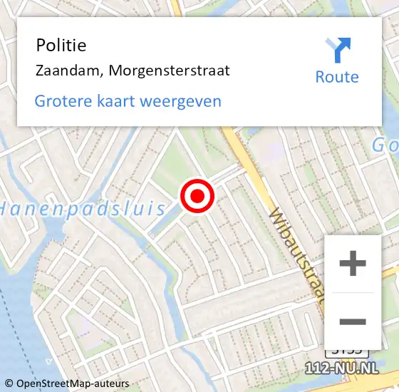Locatie op kaart van de 112 melding: Politie Zaandam, Morgensterstraat op 24 april 2018 19:15