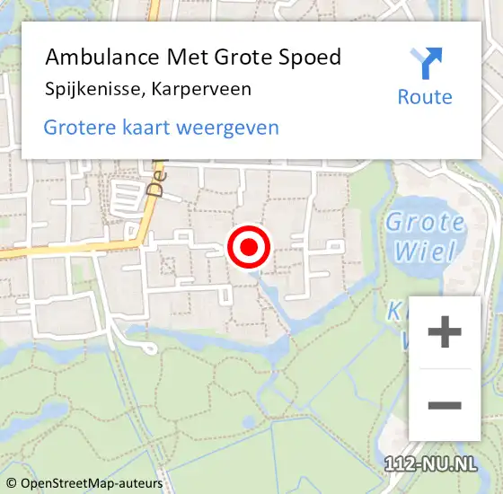 Locatie op kaart van de 112 melding: Ambulance Met Grote Spoed Naar Spijkenisse, Karperveen op 24 april 2018 19:46