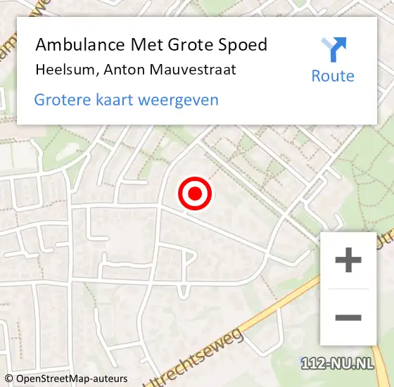 Locatie op kaart van de 112 melding: Ambulance Met Grote Spoed Naar Heelsum, Anton Mauvestraat op 24 april 2018 19:59