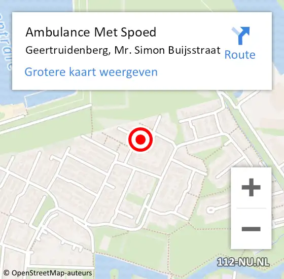 Locatie op kaart van de 112 melding: Ambulance Met Spoed Naar Geertruidenberg, Mr. Simon Buijsstraat op 24 april 2018 20:45