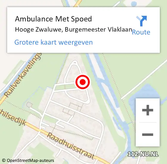 Locatie op kaart van de 112 melding: Ambulance Met Spoed Naar Hooge Zwaluwe, Burgemeester Vlaklaan op 24 april 2018 21:32
