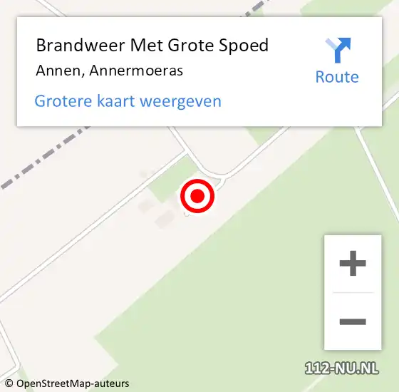 Locatie op kaart van de 112 melding: Brandweer Met Grote Spoed Naar Annen, Annermoeras op 24 april 2018 22:50