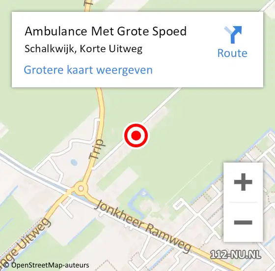 Locatie op kaart van de 112 melding: Ambulance Met Grote Spoed Naar Schalkwijk, Korte Uitweg op 25 april 2018 00:08