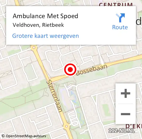 Locatie op kaart van de 112 melding: Ambulance Met Spoed Naar Veldhoven, Rietbeek op 25 april 2018 00:54