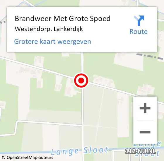 Locatie op kaart van de 112 melding: Brandweer Met Grote Spoed Naar Westendorp, Lankerdijk op 25 april 2018 08:23