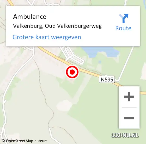 Locatie op kaart van de 112 melding: Ambulance Valkenburg, Oud Valkenburgerweg op 23 februari 2014 09:37