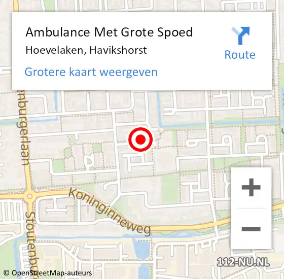 Locatie op kaart van de 112 melding: Ambulance Met Grote Spoed Naar Hoevelaken, Havikshorst op 23 februari 2014 09:47