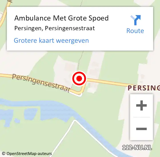 Locatie op kaart van de 112 melding: Ambulance Met Grote Spoed Naar Persingen, Persingensestraat op 23 februari 2014 09:54