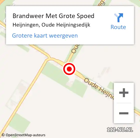 Locatie op kaart van de 112 melding: Brandweer Met Grote Spoed Naar Heijningen, Oude Heijningsedijk op 25 april 2018 14:48