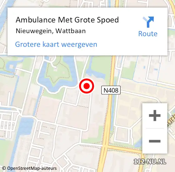 Locatie op kaart van de 112 melding: Ambulance Met Grote Spoed Naar Nieuwegein, Wattbaan op 25 april 2018 15:09