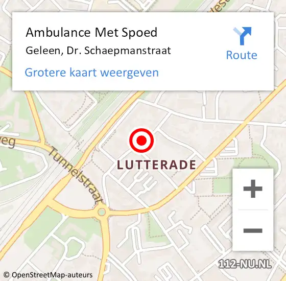 Locatie op kaart van de 112 melding: Ambulance Met Spoed Naar Geleen, Dr. Schaepmanstraat op 23 februari 2014 10:37