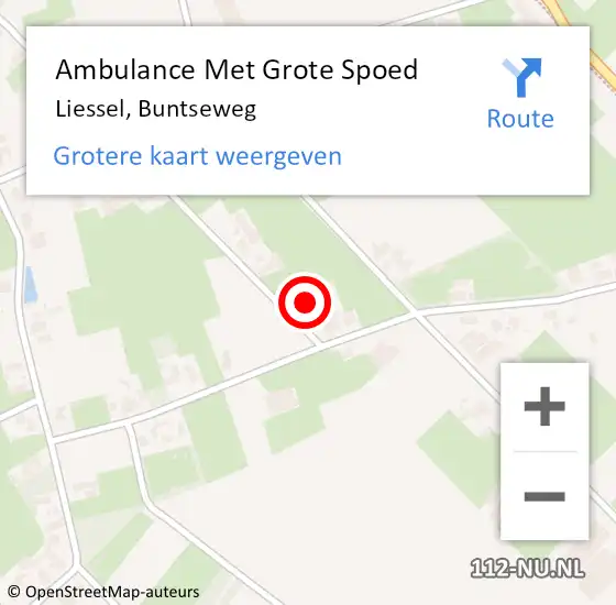 Locatie op kaart van de 112 melding: Ambulance Met Grote Spoed Naar Liessel, Buntseweg op 25 april 2018 17:10