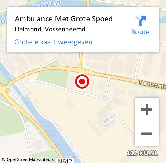 Locatie op kaart van de 112 melding: Ambulance Met Grote Spoed Naar Helmond, Vossenbeemd op 25 april 2018 18:14