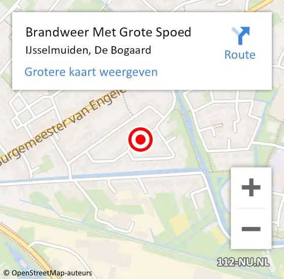Locatie op kaart van de 112 melding: Brandweer Met Grote Spoed Naar IJsselmuiden, De Bogaard op 25 april 2018 18:35