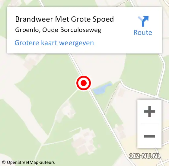 Locatie op kaart van de 112 melding: Brandweer Met Grote Spoed Naar Groenlo, Oude Borculoseweg op 25 april 2018 18:55