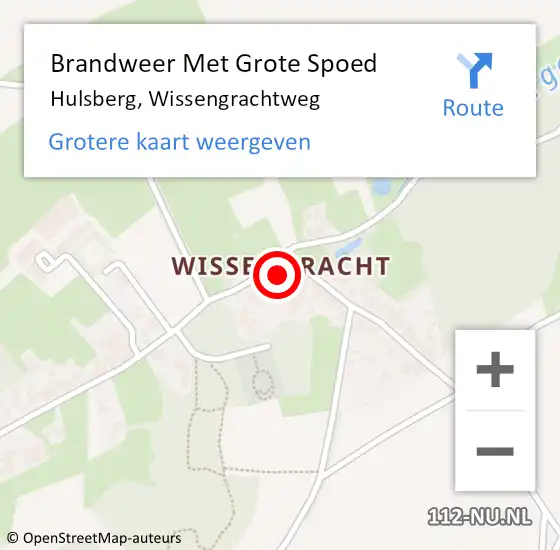 Locatie op kaart van de 112 melding: Brandweer Met Grote Spoed Naar Hulsberg, Wissengrachtweg op 25 april 2018 19:27