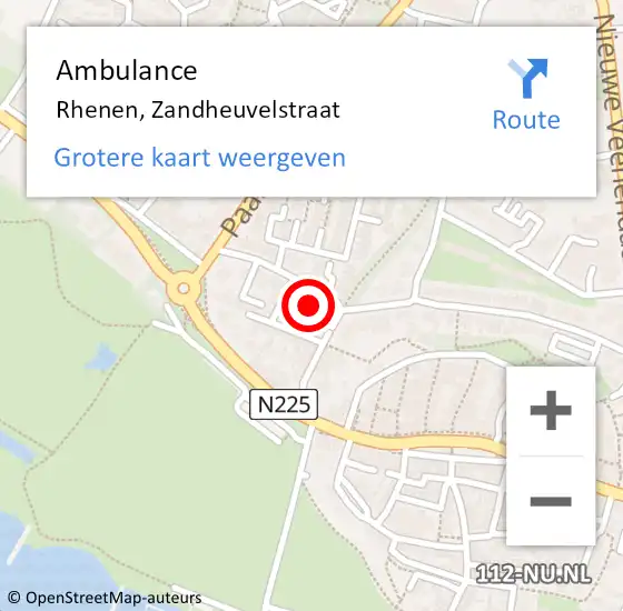 Locatie op kaart van de 112 melding: Ambulance Rhenen, Zandheuvelstraat op 23 februari 2014 11:11