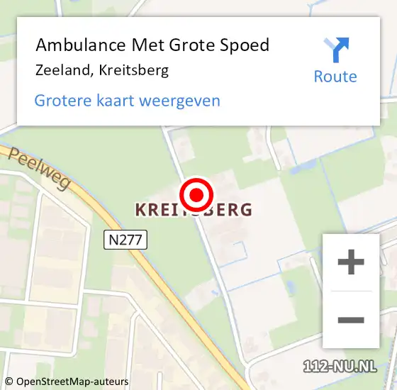 Locatie op kaart van de 112 melding: Ambulance Met Grote Spoed Naar Zeeland, Kreitsberg op 25 april 2018 20:54