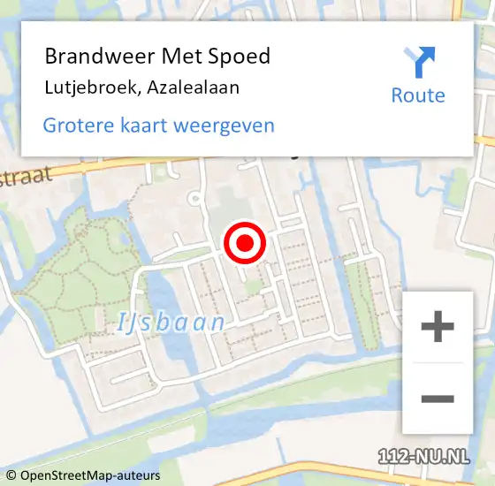 Locatie op kaart van de 112 melding: Brandweer Met Spoed Naar Lutjebroek, Azalealaan op 25 april 2018 21:58