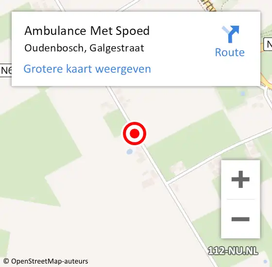 Locatie op kaart van de 112 melding: Ambulance Met Spoed Naar Oudenbosch, Galgestraat op 25 april 2018 23:54