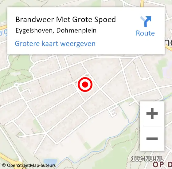 Locatie op kaart van de 112 melding: Brandweer Met Grote Spoed Naar Eygelshoven, Dohmenplein op 25 april 2018 23:54