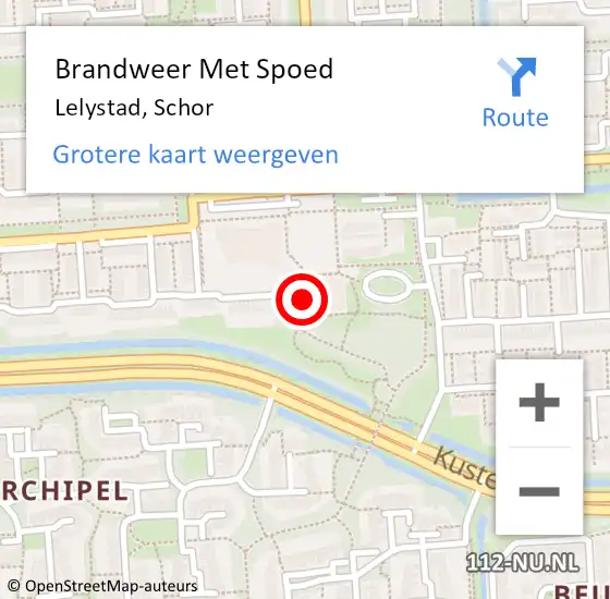 Locatie op kaart van de 112 melding: Brandweer Met Spoed Naar Lelystad, Schor op 26 april 2018 01:00