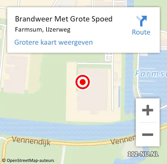 Locatie op kaart van de 112 melding: Brandweer Met Grote Spoed Naar Farmsum, IJzerweg op 26 april 2018 02:39