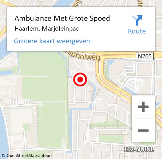 Locatie op kaart van de 112 melding: Ambulance Met Grote Spoed Naar Haarlem, Marjoleinpad op 26 april 2018 04:34
