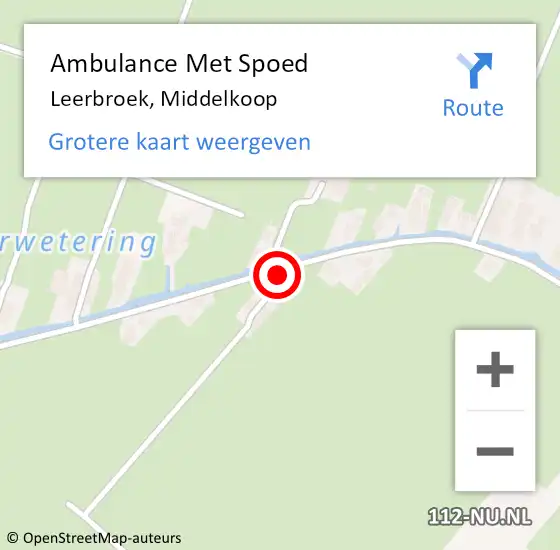 Locatie op kaart van de 112 melding: Ambulance Met Spoed Naar Leerbroek, Middelkoop op 26 april 2018 05:04