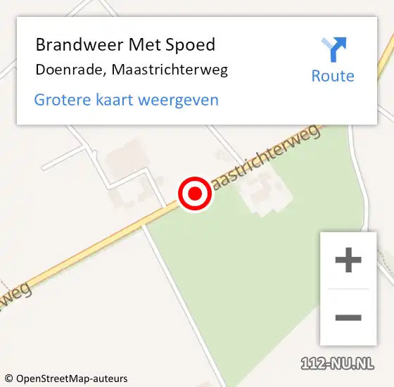 Locatie op kaart van de 112 melding: Brandweer Met Spoed Naar Doenrade, Maastrichterweg op 26 april 2018 05:52