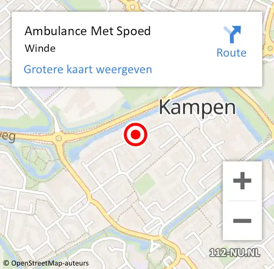 Locatie op kaart van de 112 melding: Ambulance Met Spoed Naar Winde op 26 april 2018 08:54