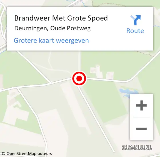 Locatie op kaart van de 112 melding: Brandweer Met Grote Spoed Naar Deurningen, Oude Postweg op 26 april 2018 09:03