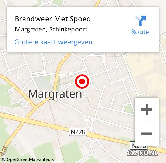 Locatie op kaart van de 112 melding: Brandweer Met Spoed Naar Margraten, Schinkepoort op 26 april 2018 09:03