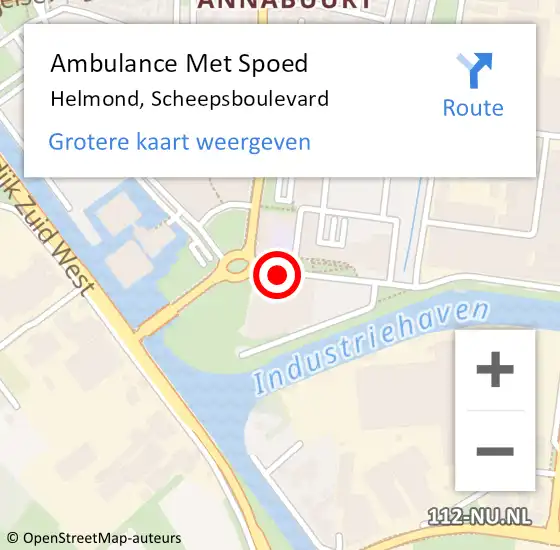 Locatie op kaart van de 112 melding: Ambulance Met Spoed Naar Helmond, Scheepsboulevard op 26 april 2018 09:28