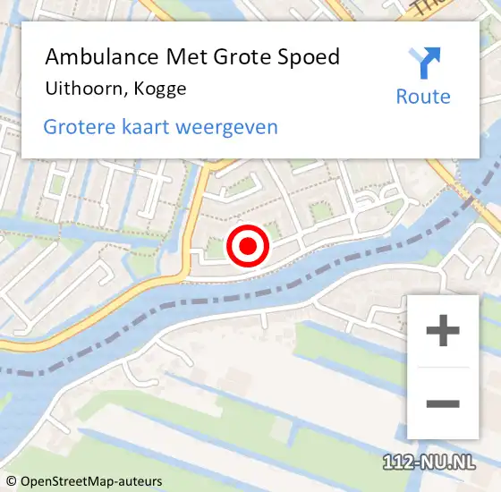 Locatie op kaart van de 112 melding: Ambulance Met Grote Spoed Naar Uithoorn, Kogge op 26 april 2018 09:59