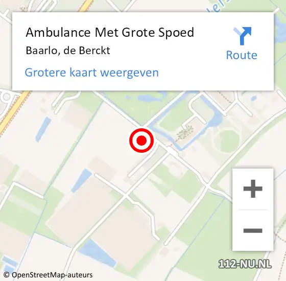 Locatie op kaart van de 112 melding: Ambulance Met Grote Spoed Naar Baarlo, de Berckt op 7 september 2013 09:56