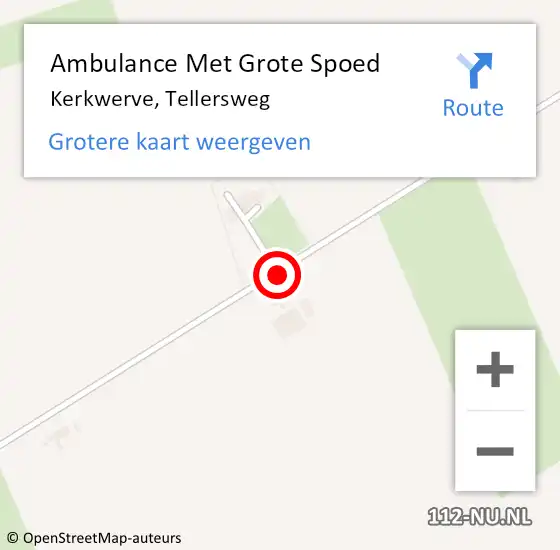 Locatie op kaart van de 112 melding: Ambulance Met Grote Spoed Naar Kerkwerve, Tellersweg op 23 februari 2014 12:03