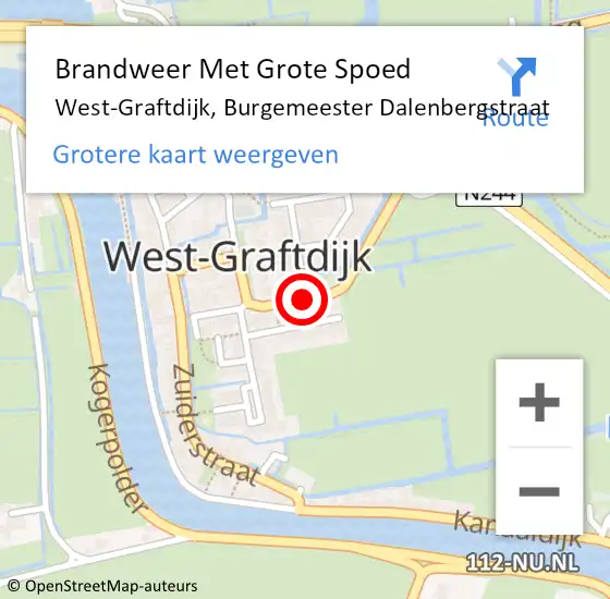 Locatie op kaart van de 112 melding: Brandweer Met Grote Spoed Naar West-Graftdijk, Burgemeester Dalenbergstraat op 26 april 2018 10:53