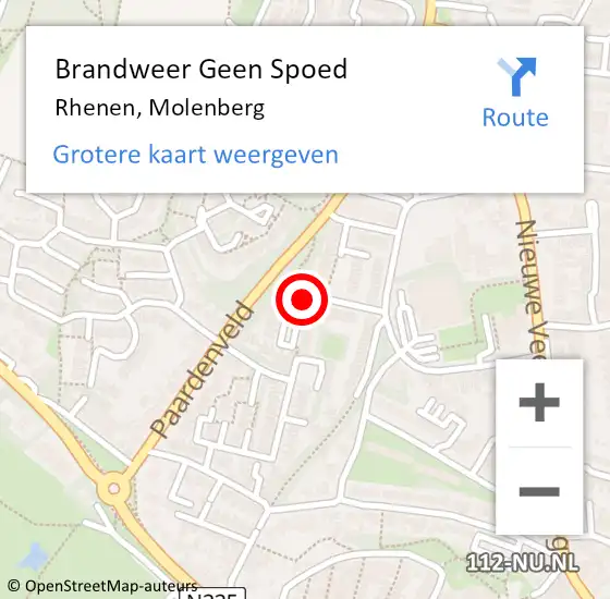 Locatie op kaart van de 112 melding: Brandweer Geen Spoed Naar Rhenen, Molenberg op 26 april 2018 10:59
