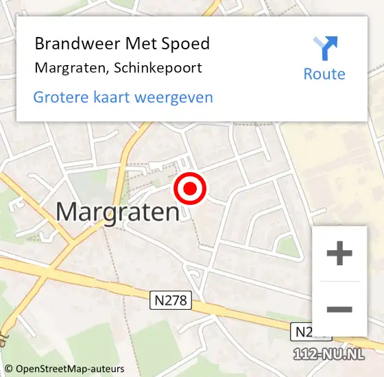 Locatie op kaart van de 112 melding: Brandweer Met Spoed Naar Margraten, Schinkepoort op 26 april 2018 10:59