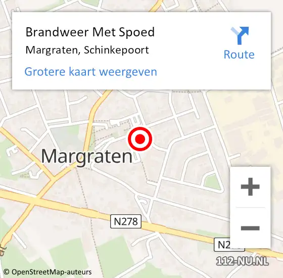 Locatie op kaart van de 112 melding: Brandweer Met Spoed Naar Margraten, Schinkepoort op 26 april 2018 11:07