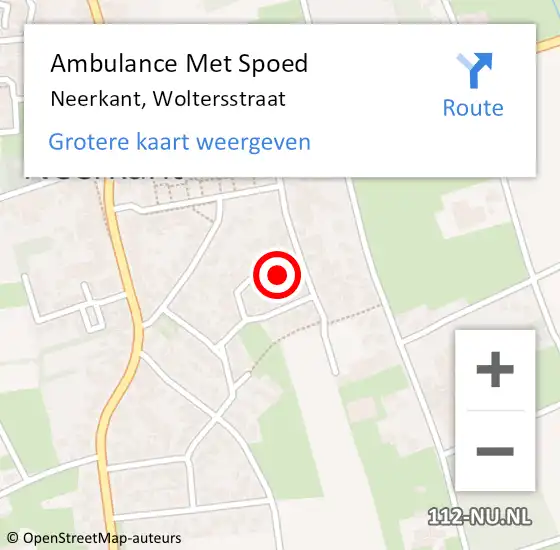 Locatie op kaart van de 112 melding: Ambulance Met Spoed Naar Neerkant, Woltersstraat op 26 april 2018 11:27