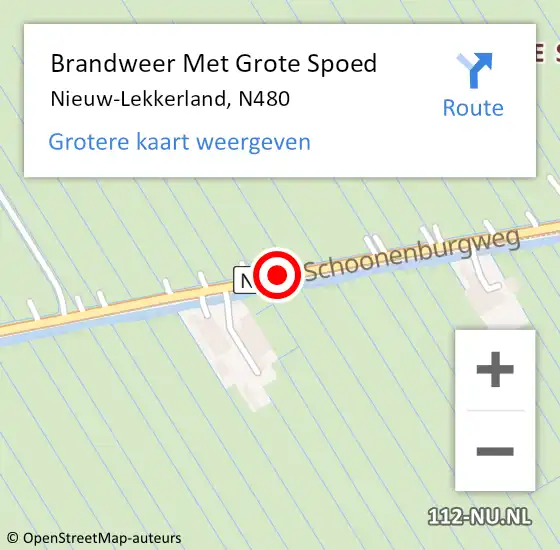 Locatie op kaart van de 112 melding: Brandweer Met Grote Spoed Naar Nieuw-Lekkerland, N480 op 26 april 2018 11:35